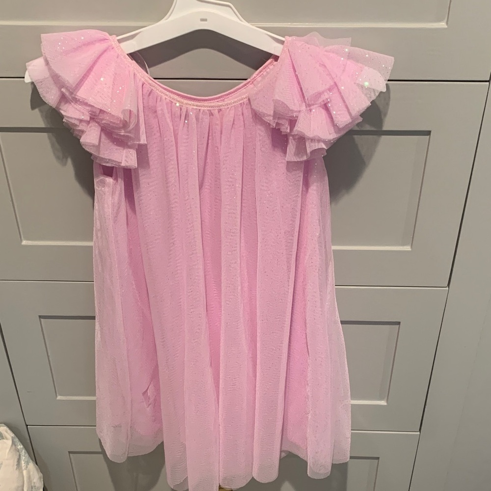 Zunie Light Pink Tulle Dress with Glitter Trim